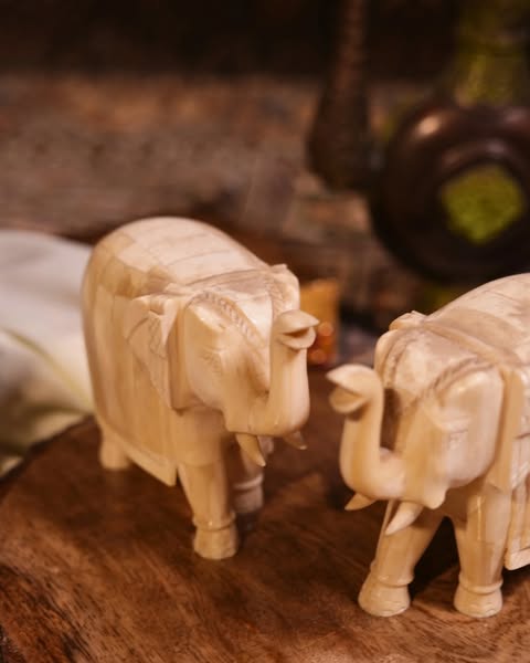 hand-carved elephant